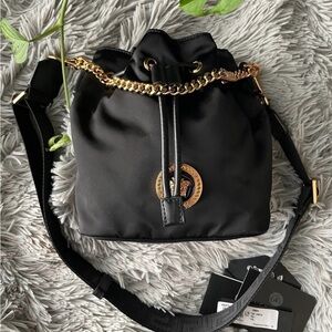 Versace Medusa Convertible Drawstring Bucket Bag Nylon Small 1,650$